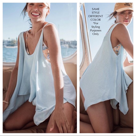 FREE PEOPLE BOHO FLOWY TOP BOHEMIAN TUNIC TANK SLEEVELESS BLACK KNIT TEE A3C - Picture 6 of 15